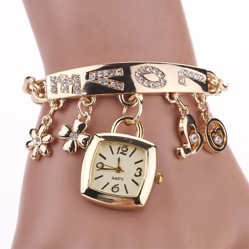 Women Accessories Display - Women Watches with Letters Rhinestone Inlaid