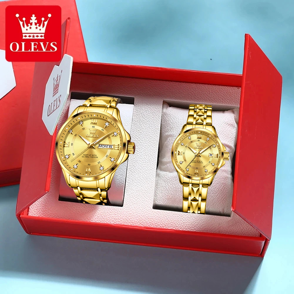 Women Accessories Display - OLEVS 2906 Couple Watch Pair Luxury
