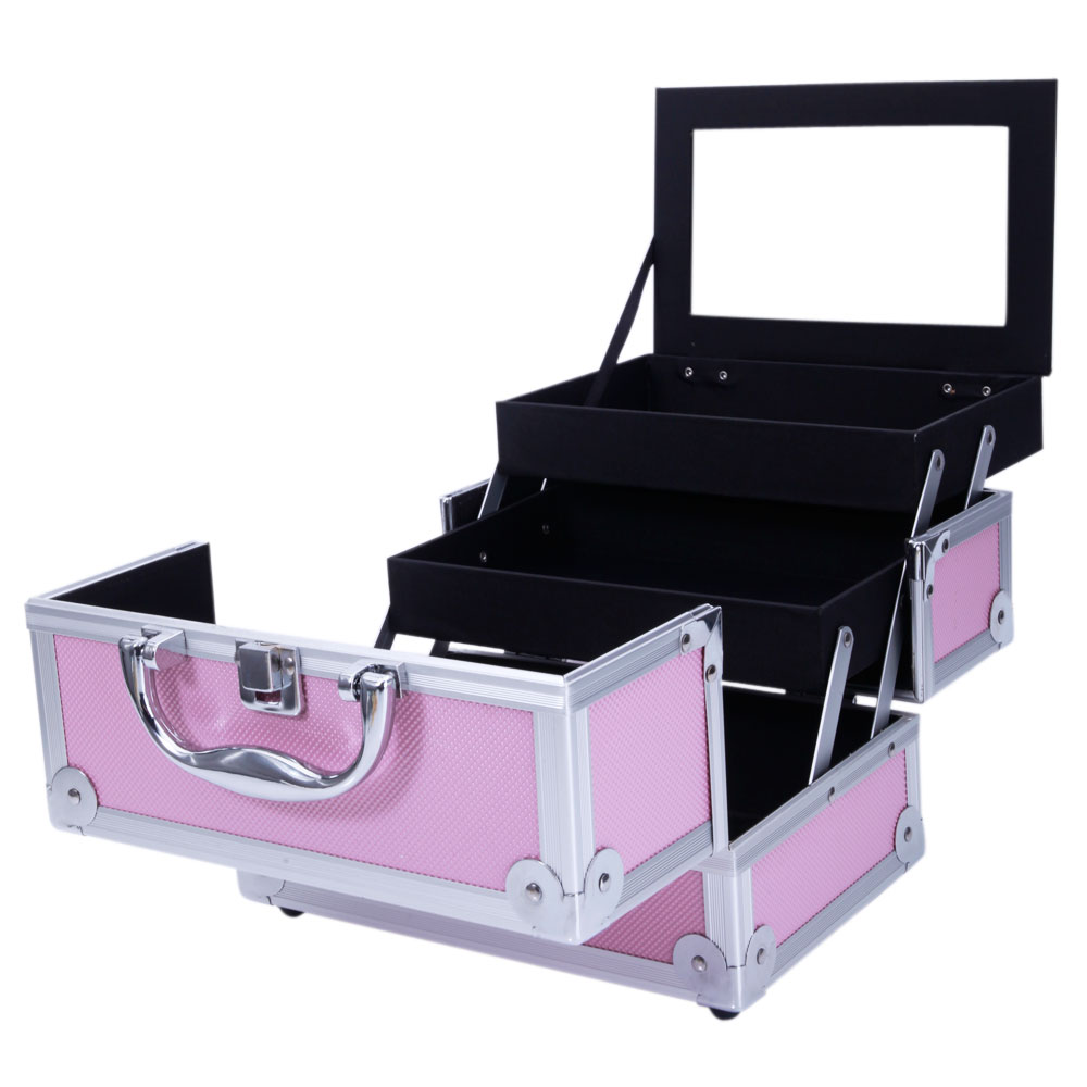 Pink Aluminum Alloy Makeup Cas - Women Accessories Organizer recension och pris