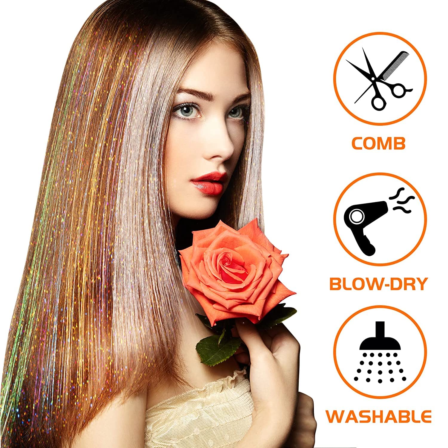 24 Inch Tinsel Hair Extensions - Women Accessories Pack recension och pris