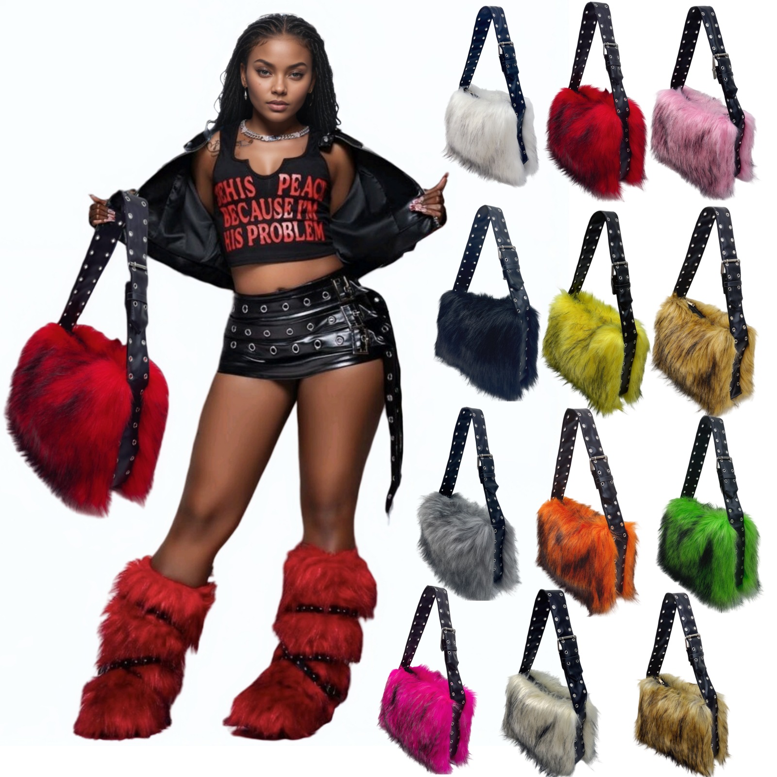 Y2K fox faux fur women's bag s - Women'S Y2K Accessories recension och pris