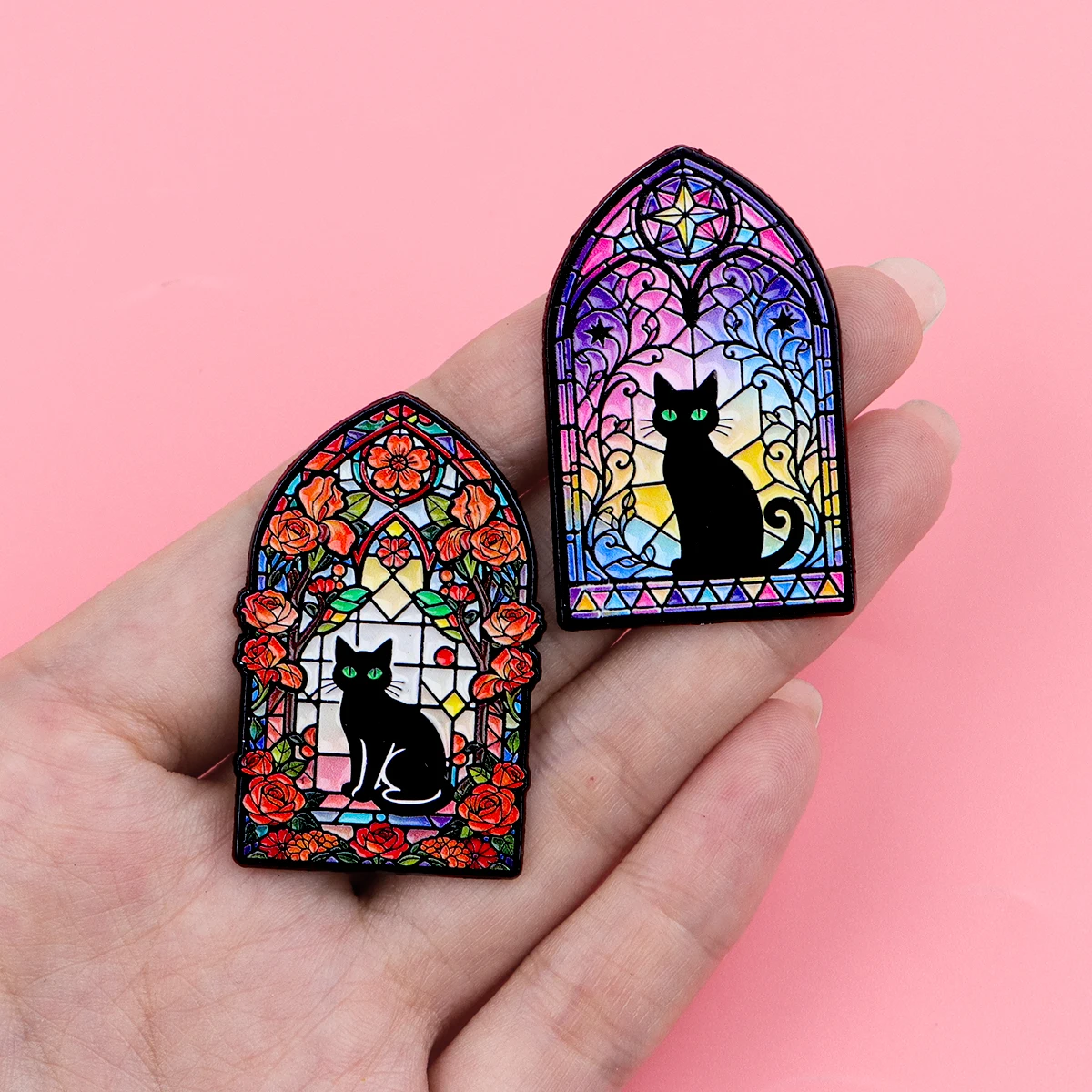 Colorful Black Cat Enamel Pin  - Women Accessories Picture recension och pris