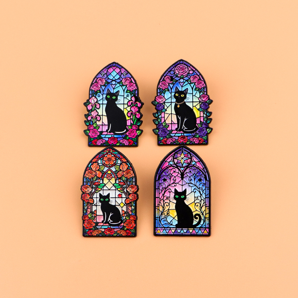 Colorful Black Cat Enamel Pin  - Women Accessories Picture recension och pris