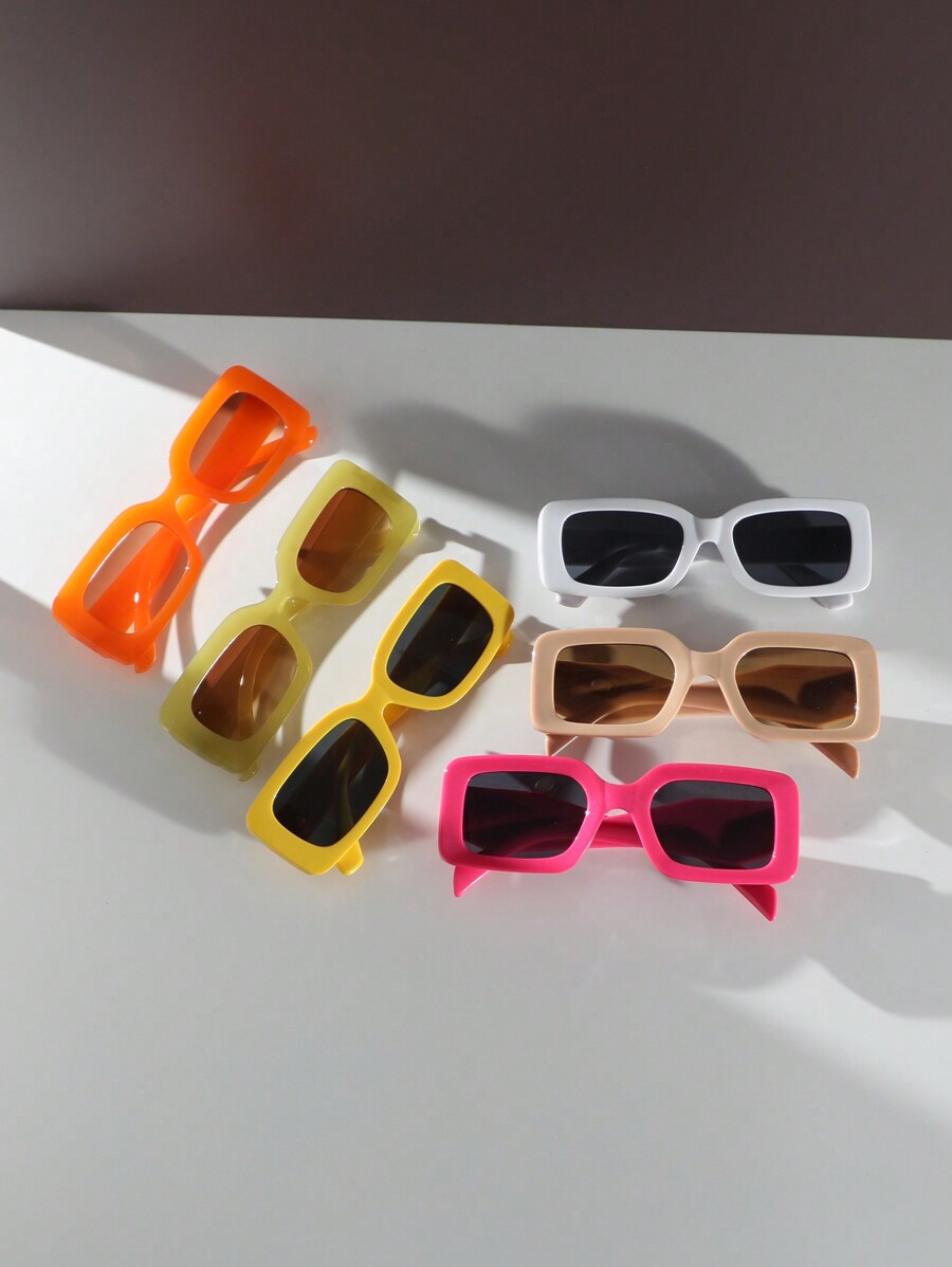 6pcs Square Fashion Sunglasses - Women'S Y2K Accessories recension och pris