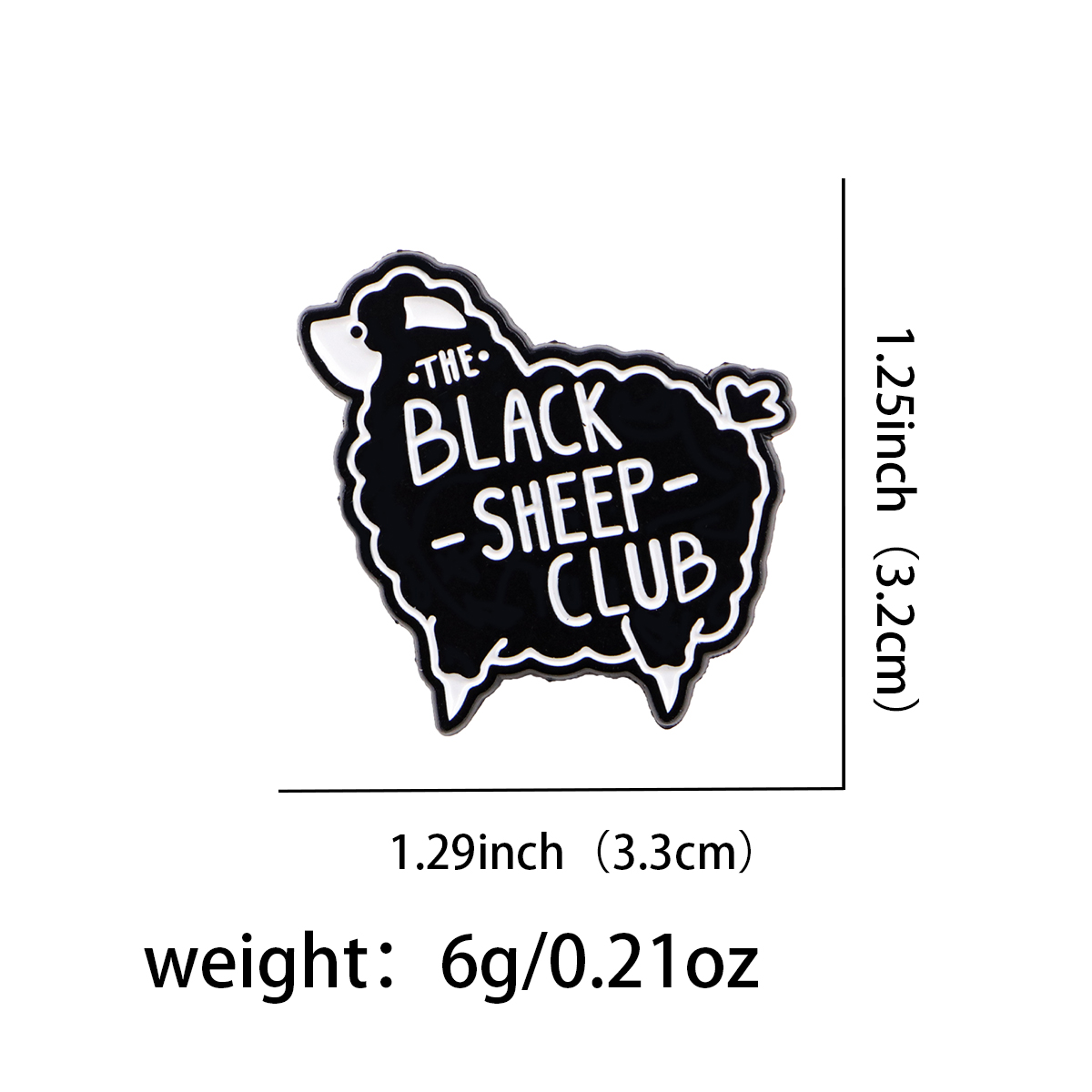 Cartoon Black Sheep Enamel Pin - Women Accessories Picture recension och pris