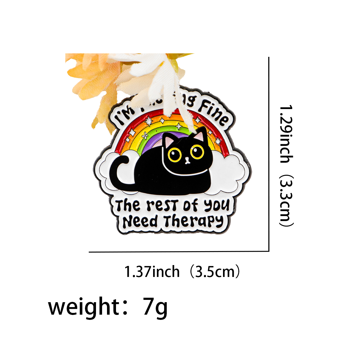 Cute Black Cat Enamel Pin Rain - Women Accessories Picture recension och pris