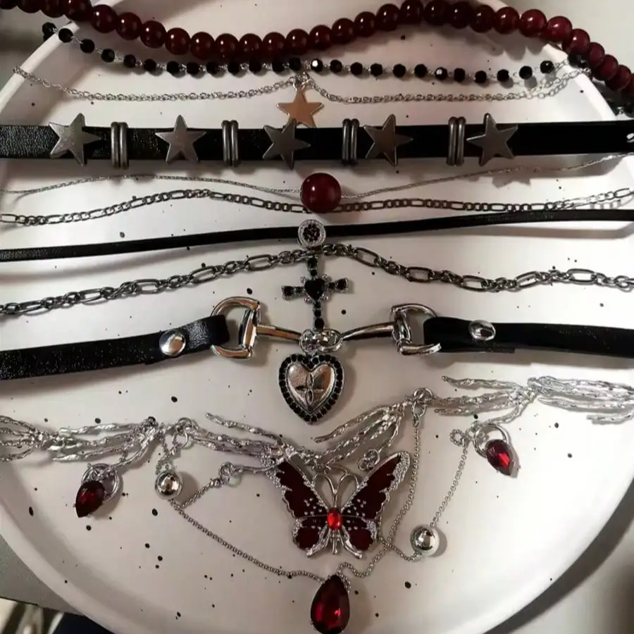 Gothic Y2K Red Butterfly Star  - Women'S Y2K Accessories recension och pris